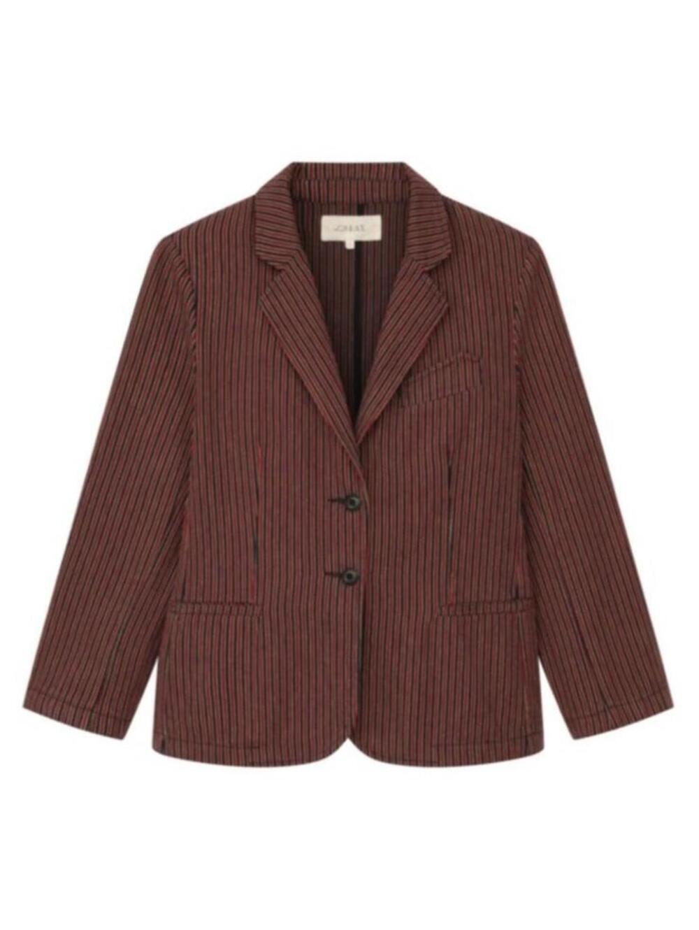 The GREAT. Shrunken Blazer Country Road Pinstripe Red Blue Women’s size 1 Small - Picture 12 of 14